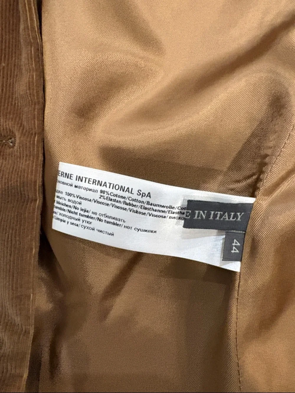 Lorena Antoniazzi Ribbed Corduroy Jacket in Warm Caramel - Picture 3 of 3